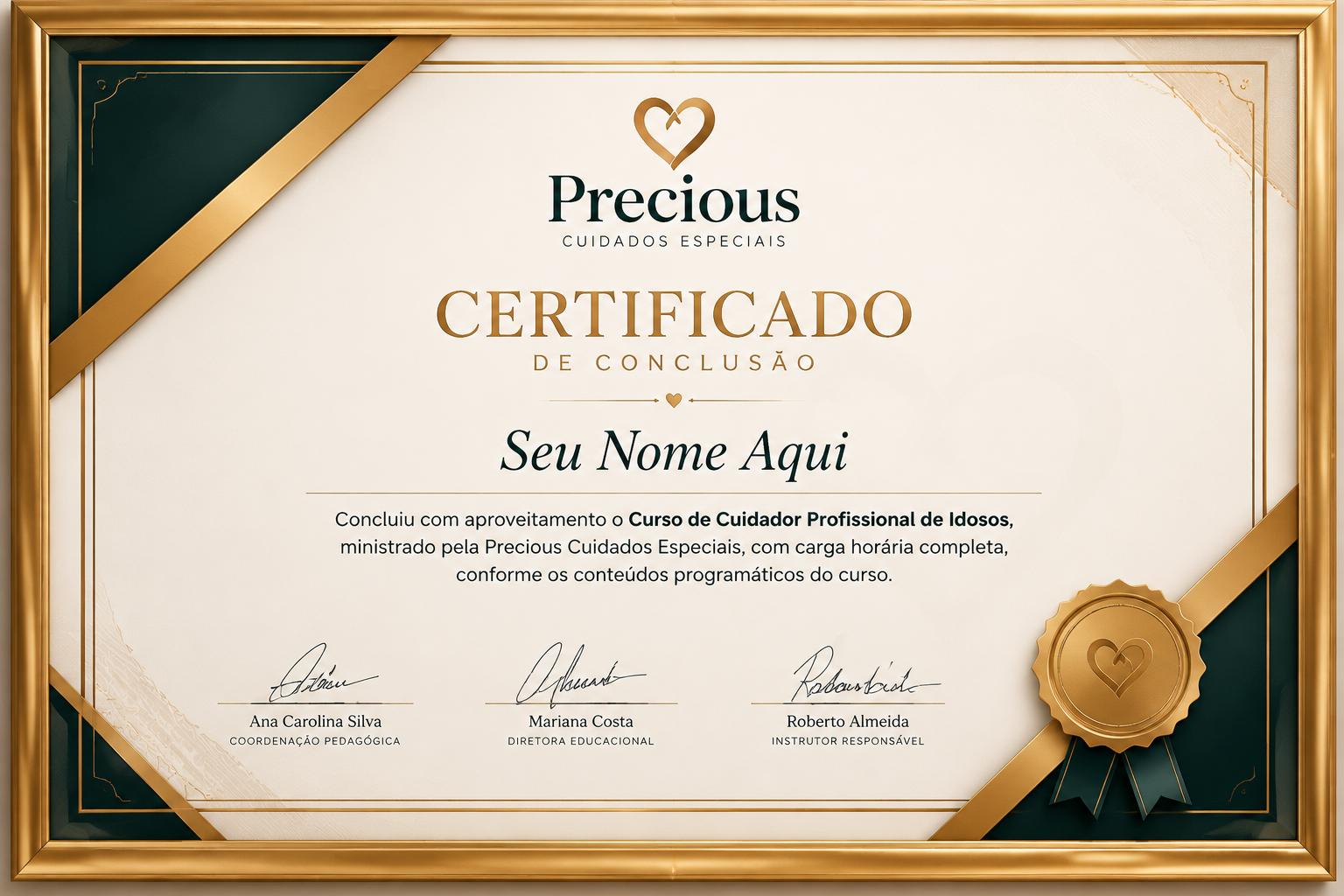 Certificado de conclusão Precious