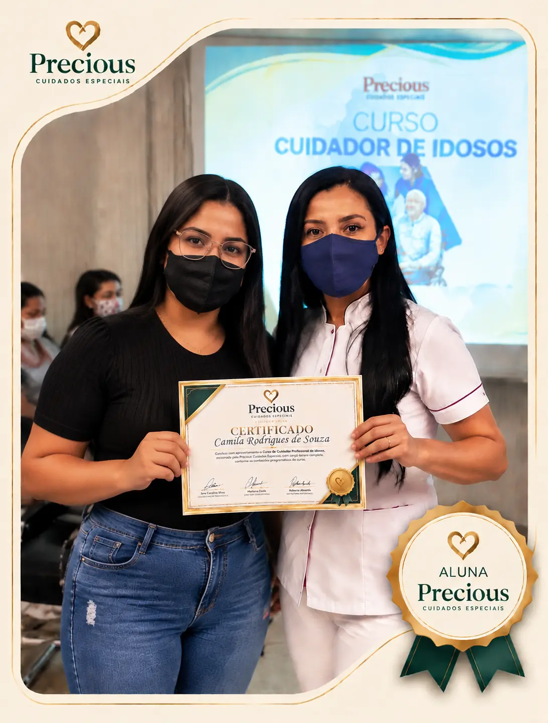 Alunas Precious com seus certificados