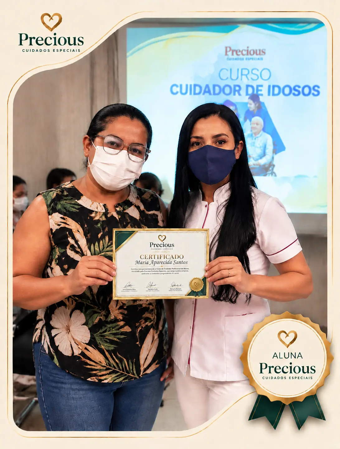 Alunas Precious com seus certificados