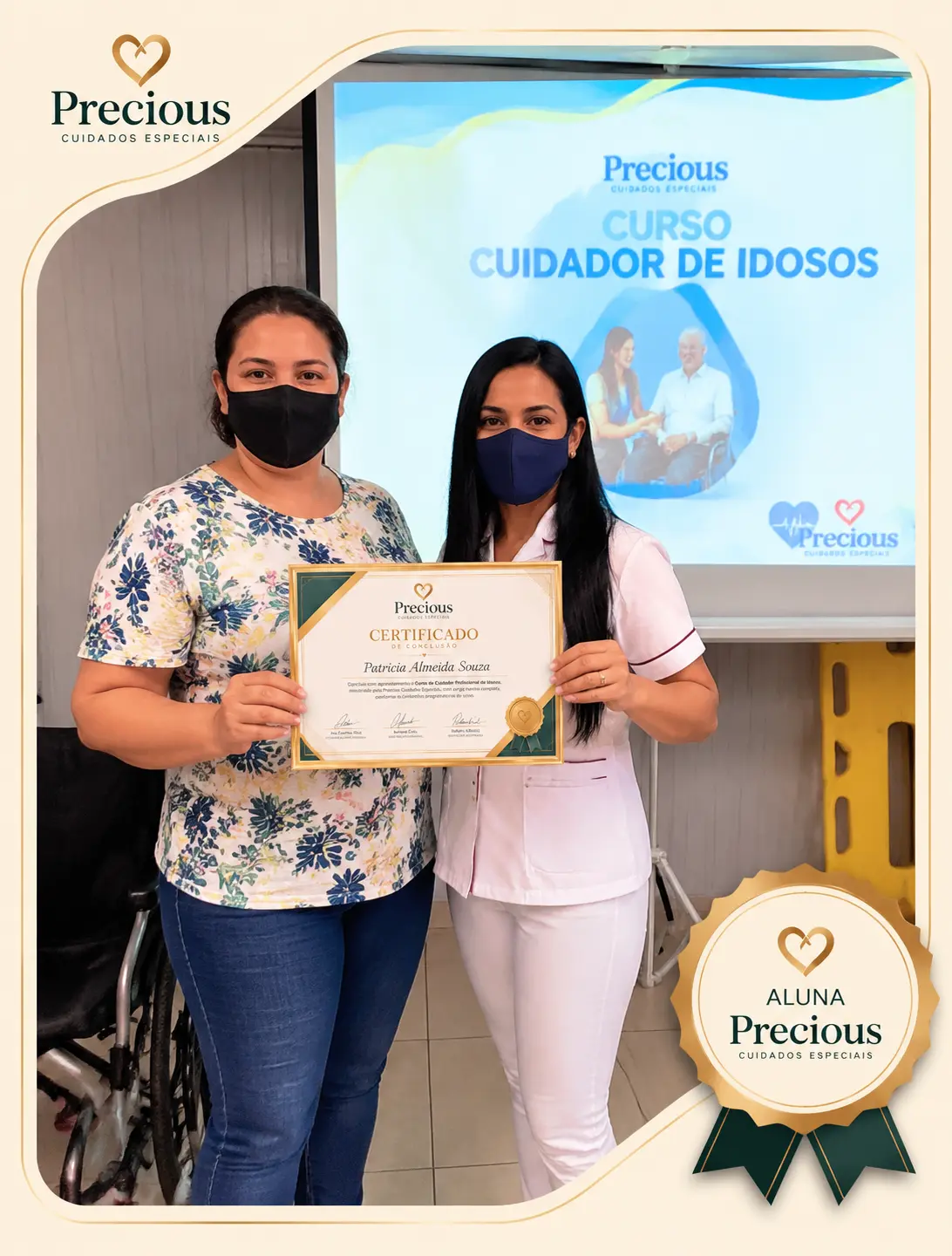 Alunas Precious com seus certificados