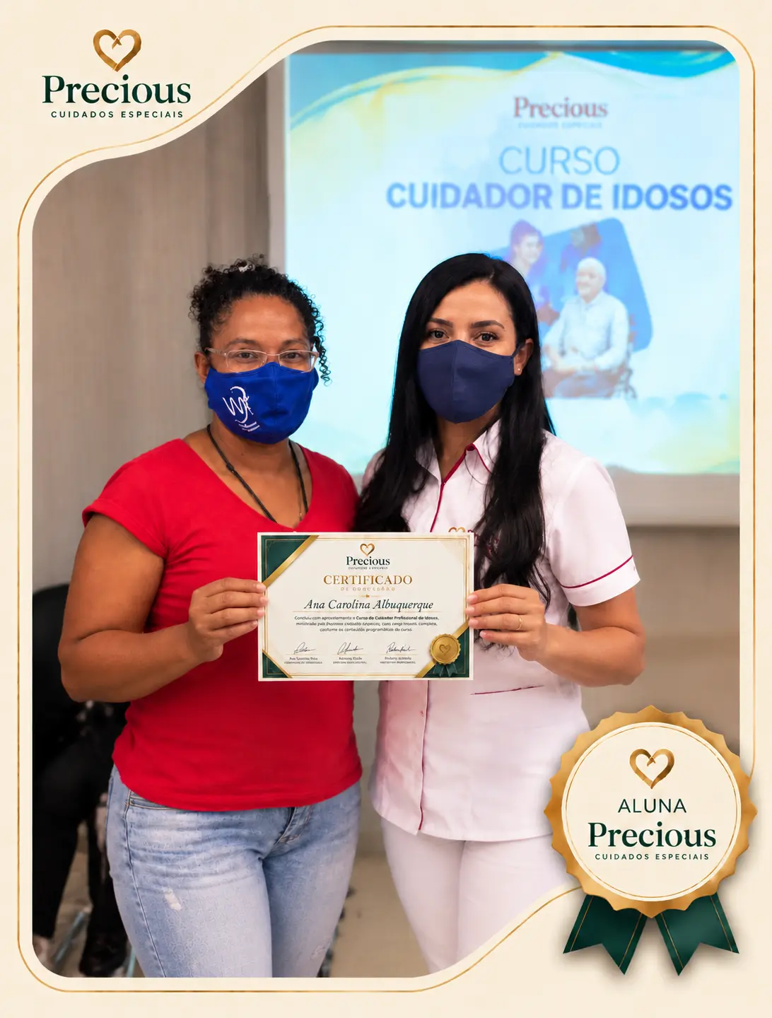 Alunas Precious com seus certificados